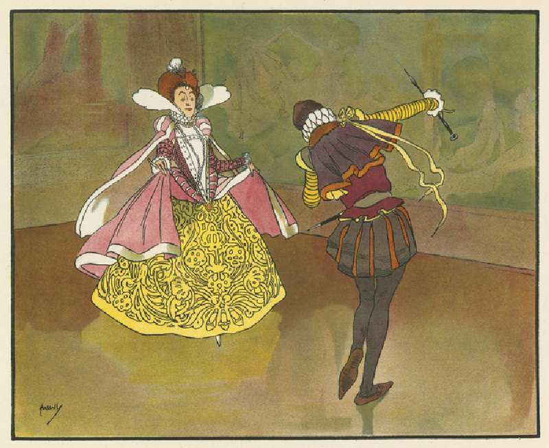 Elizabeth Is dancing lesson (colour litho) from John Hassall