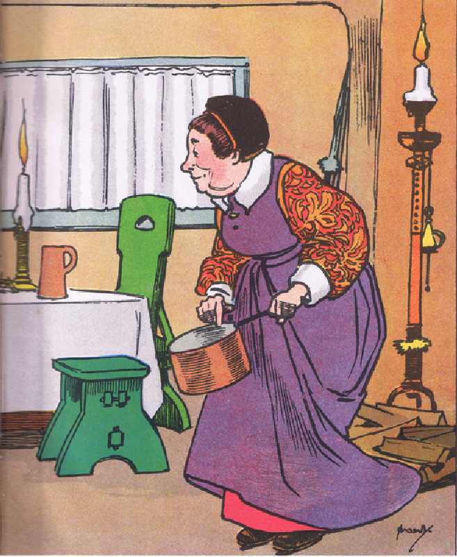 Greedy Nan (Come Lets to Bed), from Blackies Popular Nursery Rhymes published by Blackie and Sons Li from John Hassall