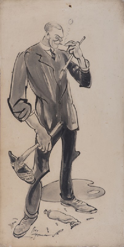 Portrait of Bert Thomas (pen & ink on board) from John Hassall