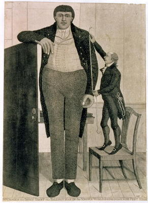 Mr O'Brien, the Irish Giant, the Tallest Man in the Known World Being near Nine Feet High, 1803 (etc from John Kay