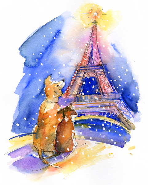 Dogs with Eiffel Tower from John Keeling