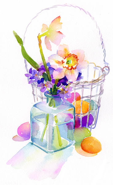 Egg basket with flowers from John Keeling