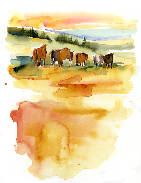 Horses at Sunset from John Keeling