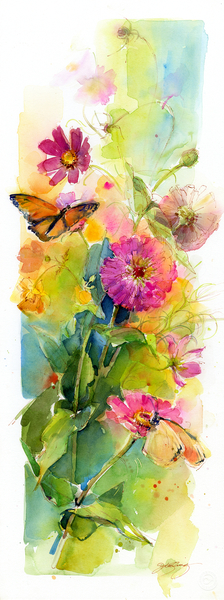 Zinnias and butterflies from John Keeling