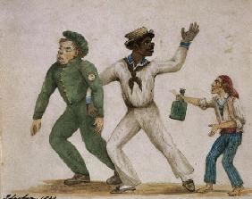 Three Drunken Sailors, 1829 (w/c on paper)