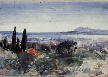 Looking Down on the Harbour of Toulon from John MacWhirter