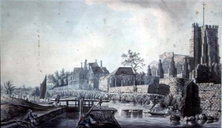 All Saints' Church and the Archbishop's Palace, Maidstone from John Melchior Barralet