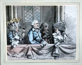 Caricature of the audience at the Commemoration of Handel in Westminster Abbey in 1784