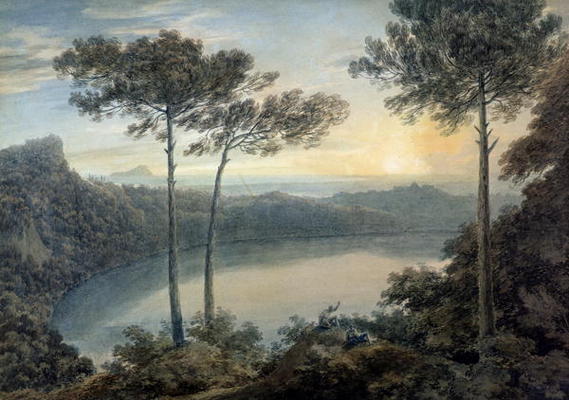 Lake Albano and Castel Gandolfo (w/c on paper) from John Robert Cozens