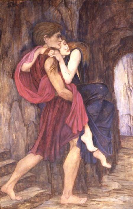Two Figures in a Cave from John Roddam Spencer Stanhope