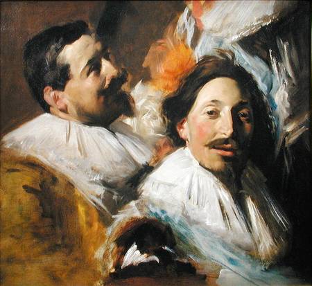 Two Heads from the Banquet of the Officers from John Singer Sargent