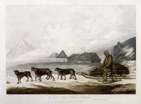 The Narta, or Sledge for Burdens in Kamtschatka, from 'Views in the South Seas' from John Webber