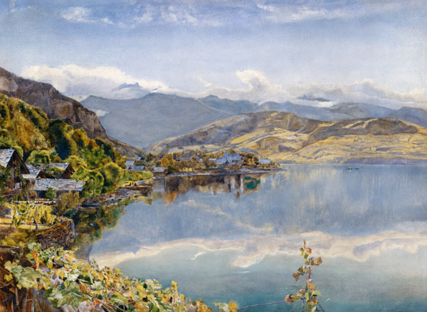The Lake of Lucerne, Mount Pilatus in the Distance from John William Inchbold
