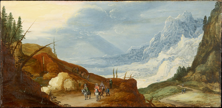 Mountain Landscape with Travelers from Joos de Momper d. J.