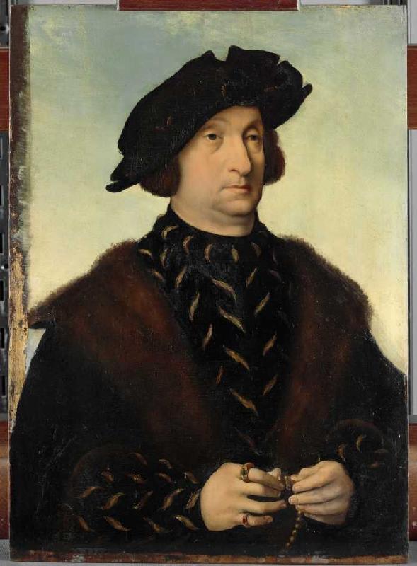 Bildnis eines Mannes mit Barett und Schaube from Joos van Cleve