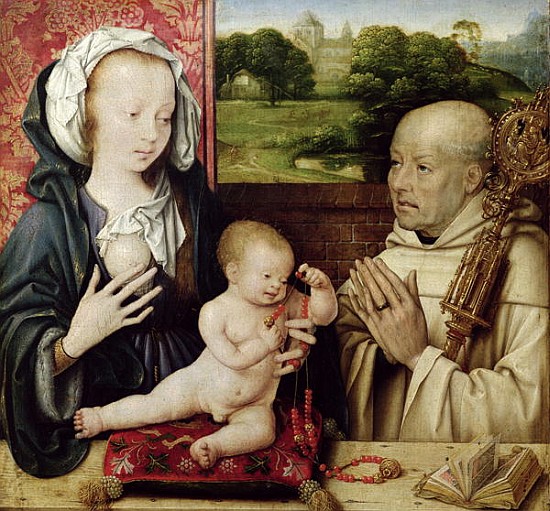 The Virgin and child worshipped by St.Bernard(detail of 15955) from Joos van Cleve