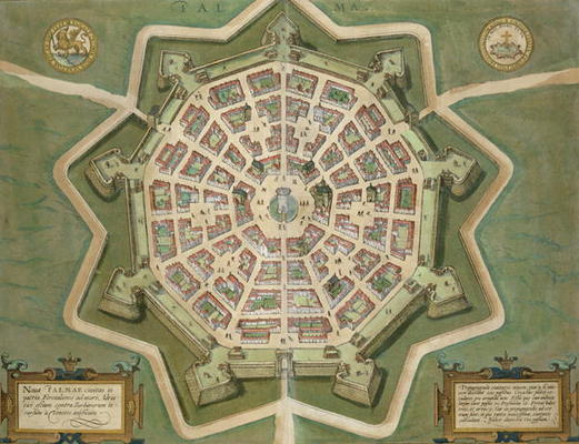Map of Palma, from 'Civitates Orbis Terrarum' by Georg Braun (1541-1622) and Frans Hogenberg (1535-9 from Joris Hoefnagel