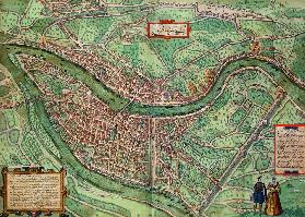 Map of Lyon, from 'Civitates Orbis Terrarum' by Georg Braun (1541-1622) and Frans Hogenberg (1535-90