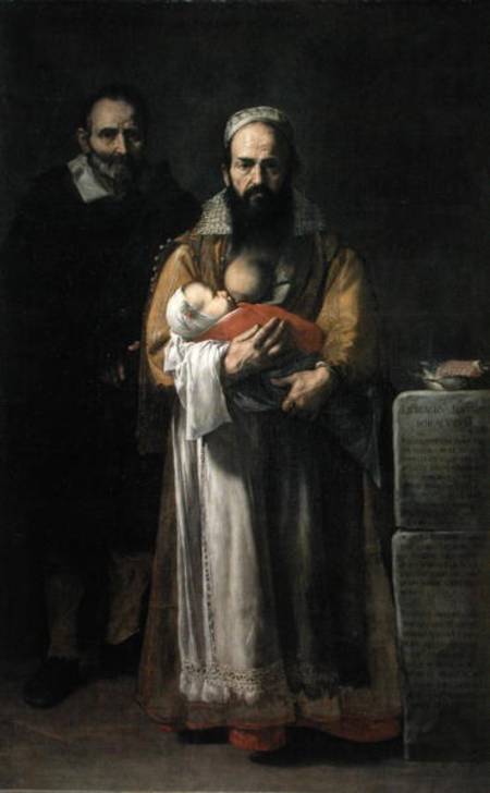 The Bearded Woman Breastfeeding from José (auch Jusepe) de Ribera