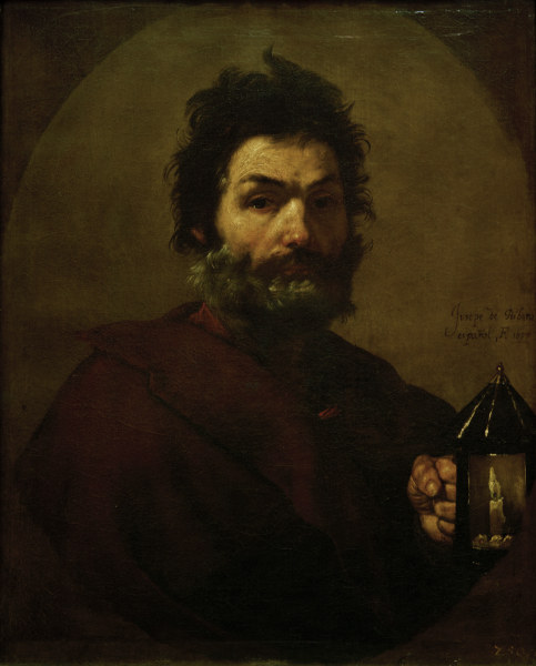 Diogenes with lamp / Ribera 1637 from José (auch Jusepe) de Ribera