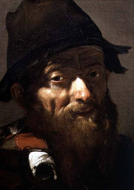 Head of an Old Man, detail of Portrait of an Old Man with an Onion from José (auch Jusepe) de Ribera
