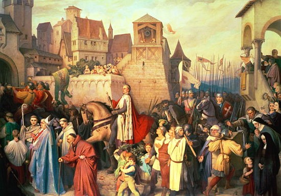 Duke Leopold the Glorious (1176-1230) enters Vienna on his return from the Crusades from Josef Mathias Trenkwald