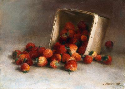 Ein Korb mit Erdbeeren