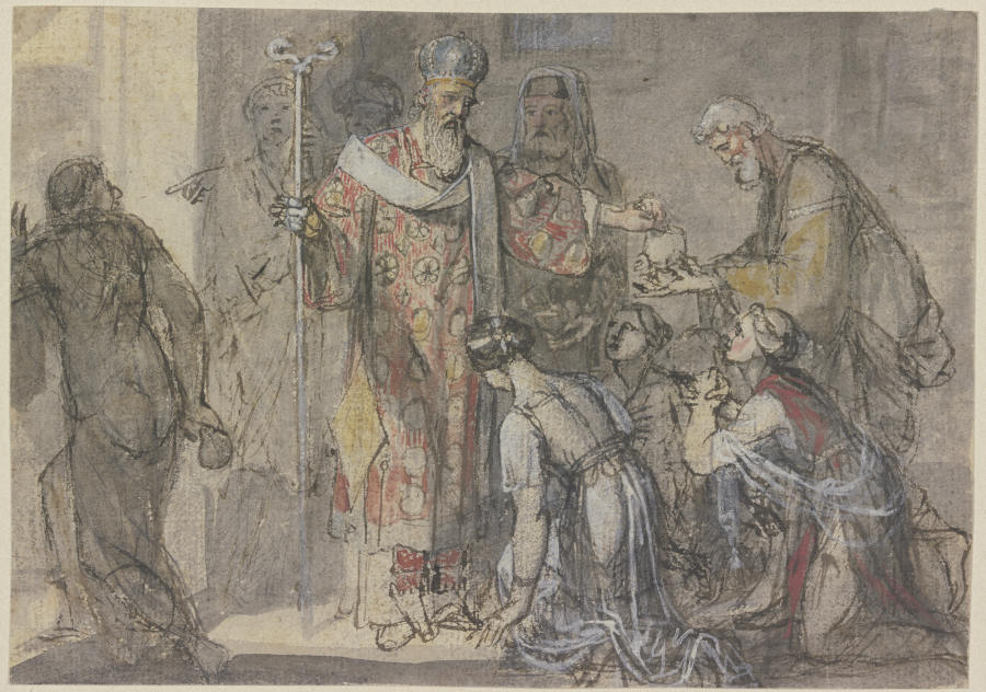 Der Heilige Nikolaus von Myra verteilt Geschenke from Joseph Fratrel