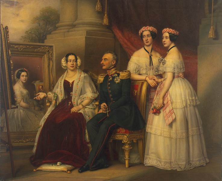 Family portrait of Joseph, Duke of Saxe-Altenburg from Joseph Karl Stieler
