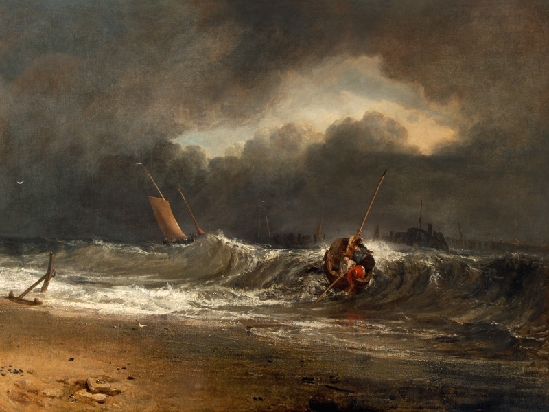 Fishermen upon a lee-shore in squally weather from William Turner