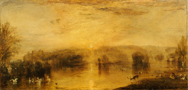 The Lake, Petworth: Sunset, a Stag Drinking from William Turner