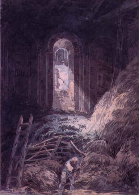 A Barn, Interior of the Ruined Refectory of St. Martin's Priory, Dover from William Turner