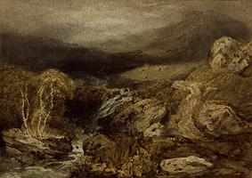 River (Coniston) being in flood from William Turner