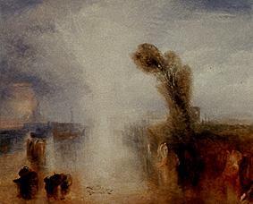 At the bath Neapolitanische fisherman girl surprises, in the moonlight. from William Turner