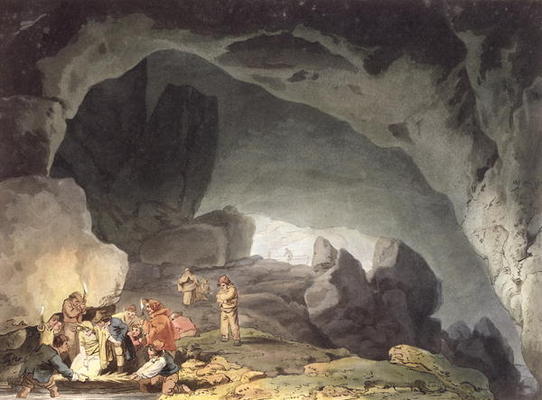 Peaks Hole, Derbyshire (colour engraving) from William Turner