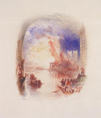 The Burning of the Houses of Parliament (w/c on paper) from William Turner