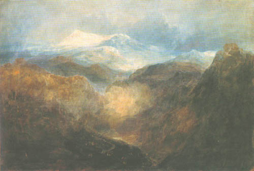 Welshman mountains with an army on the march from William Turner