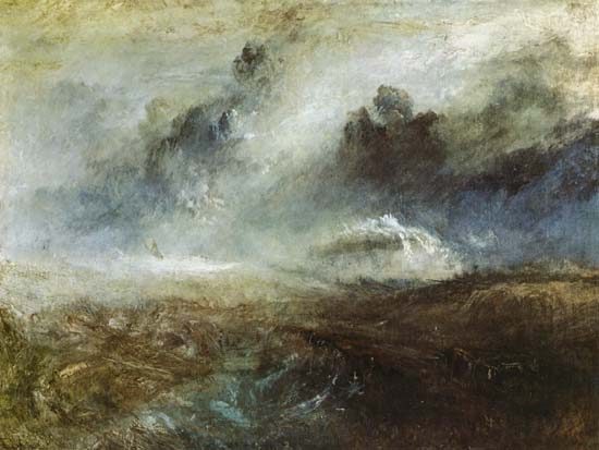 Wildly busy sea with wreck from William Turner