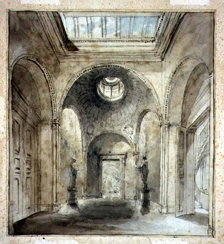 The anteroom of Sir Francis Chantrey's sculpture gallery in 30 Belgrave Place designed by Sir John S from Joseph Michael Gandy