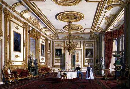 The White Drawing Room at Windsor Castle (colour litho) from Joseph Nash