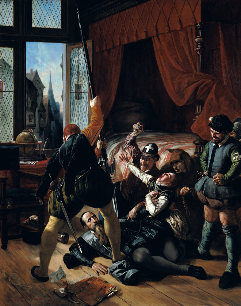 Scene from the Bartholomäus night. from Joseph Nicolas Robert-Fleury