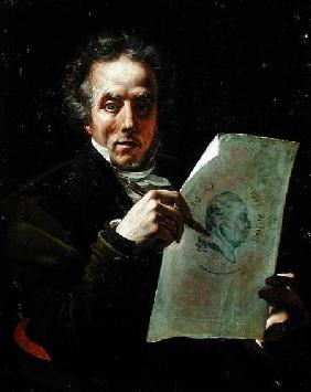 Self Portrait with a Drawing of Louis XVIII (1755-1824)
