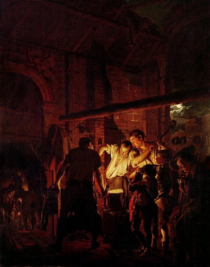 A Blacksmith''s Shop from Joseph Wright of Derby