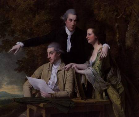 The Rev. D'Ewes Coke, his wife Hannah and Daniel Parker Coke, M.P. from Joseph Wright of Derby