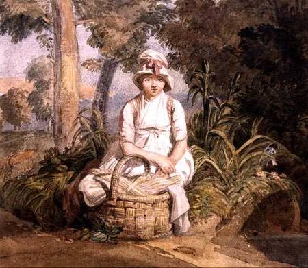 Seated Girl with Bonnet from Joshua Cristall