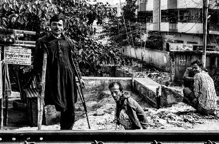 On the railroad tracks - Bangladesh