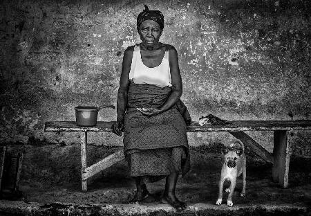 Woman with a dog - Ghana