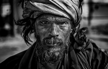 Man at the Kumbh Mela in Prayagraj - India