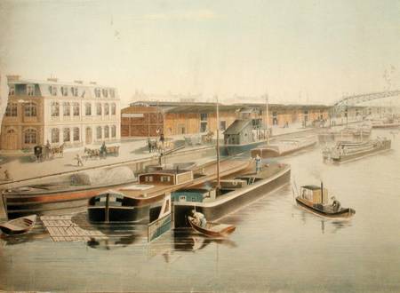 The Canal Saint-Martin, detail of the barges from Jozefowicz