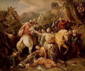 The hero Deszö sacrifices himself for king Robert. from József Molnár
